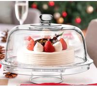 Modern 6 IN 1 Design Multifunctional Cake Stand & Dome Plastic Cover Multi Purpose Salad Bowl | Quality Products by Denny International®