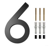Modern 6 Inch House Number Sign Floating Design for Home Address, Garage or Gate Mounts on Various Surfaces (6)