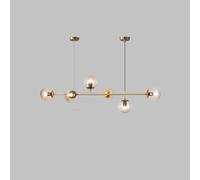 Modern 6-Light Globe Chandelier E27, Nordic Style Ceiling Lamp for Kitchen Island & Dining Room, Contemporary Home Lighting, Elegant Decor, Bright Illumination