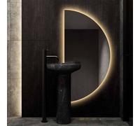 Modern 60x120 cm/24x48 inch Touch Dimmerable LED Makeup Mirror Anti-Fog Full Length Backlit Half-Circle Design for Entryway Perfect for Beauty and Grooming.