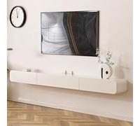 Modern 63" WallMounted TV CabinetStylish Black/White Floating Multimedia Center with Drawers for Living Room SpaceSaving Design Contemporary Furniture Solution