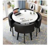 Modern 70cm Square/Round Dining Table Set with 4 Chairs - Stylish Conference Table for Small Offices Contemporary Dining Furniture for Casual Use