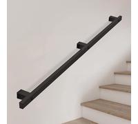 Modern 7ft Metal Stair il Kit - Anti-Slip Wrought Iron Railing for Indoor/Outdoor Safety - Stylish Banister for Staircase & Loft - Black Finish