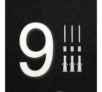 Modern 8 inch 20cm modern House Numbers for outside White Floating Acrylic Digits 0-9, Address plaque mailbox Plate Building Sign, for yard home street apartment exterior front door room Screw(9)