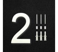 Modern 8 inch 20cm modern House Numbers for outside White Floating Acrylic Digits 0-9, Address plaque mailbox Plate Building Sign, for yard home street apartment exterior front door room Screw(2)