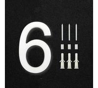 Modern 8 inch 20cm modern House Numbers for outside White Floating Acrylic Digits 0-9, Address plaque mailbox Plate Building Sign, for yard home street apartment exterior front door room Screw(6)