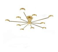 Modern 8-lights Black Metal Ceiling Light Fixture Vintage Semi Flush Mount Ceiling Lamp With Round Glass Shade For Living Room-Black tricolor light change 8-lights (d 10lights)