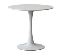 Modern 80cm Round Dining Table - White MDF Tulip Design for Small Kitchen Dining Room & Bistro Style Living Room Furniture