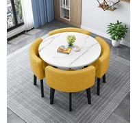 Modern 80cm Round/Square Dining Table Set with 4 Stylish Chairs - Perfect for Kitchen Conference Reception and Dining Room Use -Wooden Design