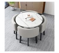 Modern 80cm Round Table Set with 4 Chairs Stylish Café & Conference Furniture Ideal for Beauty Salons and Dining Rooms 5 Piece Combination for Versatile Use