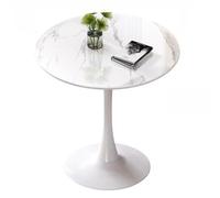 Modern 80cm Tulip Dining Table Round Sintered Stone Marble Top with Metal Legs Elegant Living Room & Office Furniture Decoration Stylish Home Decor