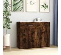 Modern 88x30x70 cm Dining Room Credenza with Drawers & Doors SpaceSaving Entryway Cabinet Sleek Ash Wood Storage Unit Stylish Oak Finish for Home Organization