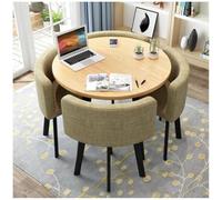 Modern 90cm Square/Round Dining Table Set with 4 Chairs - Stylish Conference Table for Small Offices Contemporary Dining Furniture for Leisure Spaces Elegant Home Decor