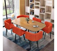 Modern 90x150cm Dining Table Set for 6 - High Resilience Foam Stylish Conference & Meeting Table Perfect for Events Gatherings and Family Dinners.
