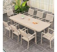 Modern 9Piece Outdoor Aluminum Garden Furniture Set Dining Table & 8 Chairs Stylish Patio Furniture for Garden Backyard Balcony WeatherResistant Design