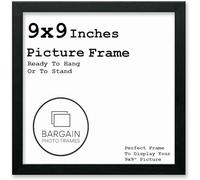 Modern 9x9 Inch Picture Frame In Multiple Colours 9x9 Inch Square Frames With Perspex Front & Wall Hanging Hook With Easel Back - Poster Frames 23 x 23 cm (Black)