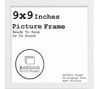 Modern 9x9 Inch Picture Frame In Multiple Colours 9x9 Inch Square Frames With Perspex Front & Wall Hanging Hook With Easel Back - Poster Frames 23 x 23 cm (White)