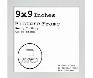 Modern 9x9 Inch Picture Frame In Multiple Colours 9x9 Inch Square Frames With Perspex Front & Wall Hanging Hook With Easel Back - Poster Frames 23 x 23 cm (Silver)