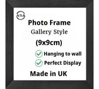 Modern 9x9 Inch Picture Frame - Square Picture Frames With Safe Perspex Front & Wall Hanging Hooks - 9x9 Square Photo Frame Poster Frames Black Oak White (Black, 9x9 Inch)