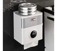 Modern ABS Toilet Paper Holder with Non-Slip Base, 20 x 13 x 17 cm Universal Tissue Box Cover for Bathroom, Kitchen & Living Room, Grey