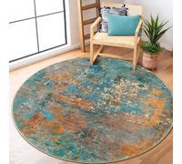 Modern Abstract Area Rug MultiColor Round Carpet Ø 140 cm Blue Green Red Brown Taupe Perfect for Living Room Bedroom Outdoor Camping Chairs Decor