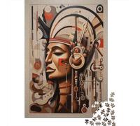 Modern Abstract Art Print 1000-Piece Puzzle for Adults, 70x50cm/1000pcs; White Cardboard for Simple Sorting; for An Enjoyable Break at The Table