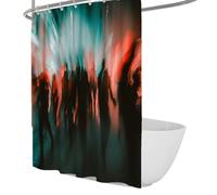 Modern Abstract Art Shower Curtain for Bathroom Creative People Silhouette Print Bath Curtain Waterproof Polyester with Hooks Extra Long 180 x 200 cm