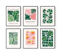 Modern Abstract Botanical Art Poster | Paper Prints Unframed (6 Pcs 8x12 inch), Plant Art Floral Leaf Wall Collage Kit Posters Home Décor