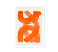 Modern Abstract Canvas Painting Orange Blue Brush Strokes Pattern Wall Art Poster and Print Picture for Living Room Home Decor(1,60x90 cm no Frame)