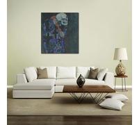 Modern Abstract Canvas Prints Art Hope Gustav Klimt Painting Death and Life Modern Artwork Sitting Living Room Decor 60x60cm Frameless