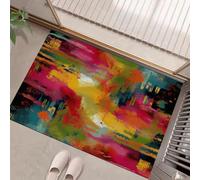 Modern Abstract Door Mats Indoor, Machine Washable Soft Doormats, Dirt Trapper Door Mat, Super Absorbent Entrance Rug, Watercolor Graffiti Non-Slip Floor Mats For Inside (60 X 90 Cm, Multicolor)