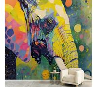 Modern Abstract Graffiti Wall Murals 350 x 256 cm, Animal Elephant Mural Removable Wall Covering Fabric, Large Photo Wallpaper for Living Room Bedroom Kitchen Bathroom Office Kids