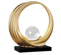 Modern Abstract Home Decoration Golden Wave Resin Origami Statue Abstract Office Desk Carving Table Family Bedroom Living Room Garden Office Golden Stripe Decoration