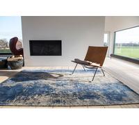 Modern Abstract MAD MEN CRACKS ABYSS BLUE 8629 Faded Louis de Poortere Area Rugs