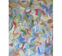 Modern Abstract Oil Painting on Canvas, Large Geometric Wall Art, 101.6 x 81.28 cm, Rainbow Colours, Hand Painted