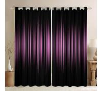 Modern Abstract Ombre Blackout Curtains - Pink & Black Geometric Drapes for Kids' Rooms Darkening Window Treatments Gradient Design W52*L63