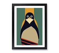 Modern Abstract Penguin No.4 Framed Print for Living Room Bedroom Home Office Décor, Wall Art Picture Ready to Hang, Black A3 Frame (34 x 46 cm)