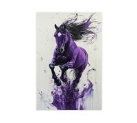 Modern Abstract Purple Horse Canvas Poster Wall Art Decor Print Picture Paintings for Living Room Bedroom Decoration 08x12inch(20x30cm)