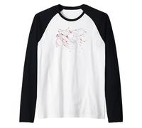 Modern Abstract Red and Purple Paint Splatter Art Raglan Baseball Tee