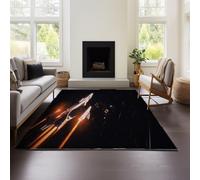 Modern Abstract Rug Elite Dangerous - Kitchen Entrance Brown Interior Machine Washable - Low Stack Distressed for Bedroom Office (ED 02,80x160cm)