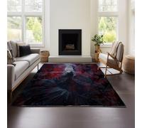 Modern Abstract Rug FateStay Night - Kitchen Entrance Brown Interior Machine Washable - Low Stack Distressed for Bedroom Office (FN 01,80x120cm)