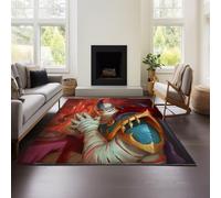 Modern Abstract Rug Hearthstone Heroes of Warcraft - Kitchen Entrance Brown Interior Machine Washable - Low Stack Distressed for Bedroom Office (HOF 02,120x180cm)