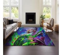 Modern Abstract Rug Hearthstone Heroes of Warcraft - Kitchen Entrance Brown Interior Machine Washable - Low Stack Distressed for Bedroom Office (HOF 01,80x120cm)