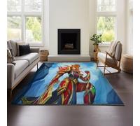 Modern Abstract Rug Hearthstone Heroes of Warcraft - Kitchen Entrance Brown Interior Machine Washable - Low Stack Distressed for Bedroom Office (HOF 03,100x120cm)