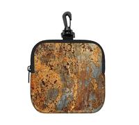 Modern Abstract Splashed Ink Gold Foil Rust, Square Zipper Storage Bag, Neoprene Coin Purse, Small Wallets, Change Pouch, Change Purse
