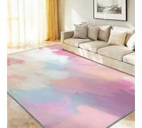 Modern Abstract Washable Stain Resistant Runner Rug 120 x 170 cm, Watercolour Brush Strokes Texture Soft Low Pile Non Slip Carpet, for Bedroom Dining Room OfficeColourful