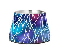 Modern Abstract White Blue Non Slip Anti Skid Dog Bowls Stainless Steel Food Water Bowl Stackable Pet Puppy Dishes