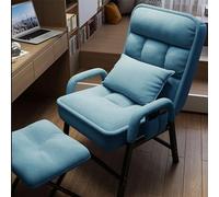 Modern Accent Armchair with Footstool - Adjustable 6-Position Backrest, Metal Frame, Cozy Lounge Chair with Side Pockets for Living Room & Bedroom (50D x 56W x 95H)