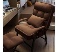 Modern Accent Armchair with Footstool, Adjustable 6-Position Backrest, Metal Frame, Cozy Reading Chair with Side Pockets for Living Room & Bedroom (50D x 56W x 95H)