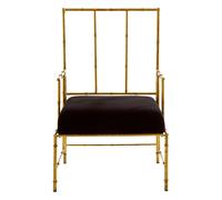 Modern Accent Chair, Decent Bambo-Style Armchair, Velvet Upholesterd Comfortable Livingroom Chair Premier Housewares Gold One Size